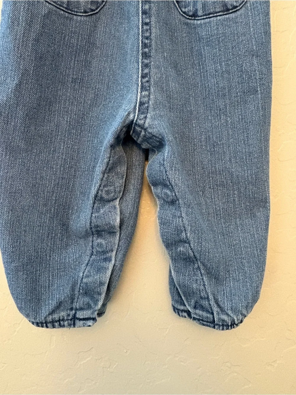 Carter's denim chambray sleeveles long romper with buttons 9 months